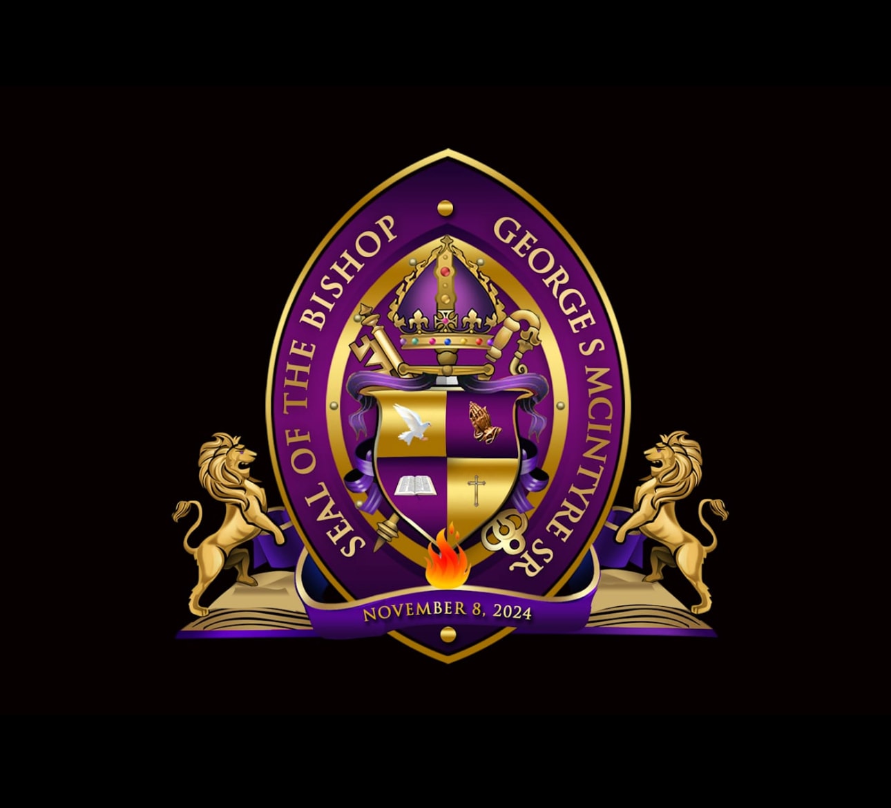 Bishop McIntyre with congregation